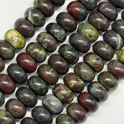 Dragon's Blood Polished Rondelle Gemstone Beads - (A Quality)
