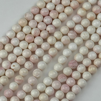 Soft Pink Shell Mother Of Pearl Polished Round Beads