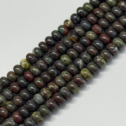Dragon's Blood Polished Rondelle Gemstone Beads - (A Quality)