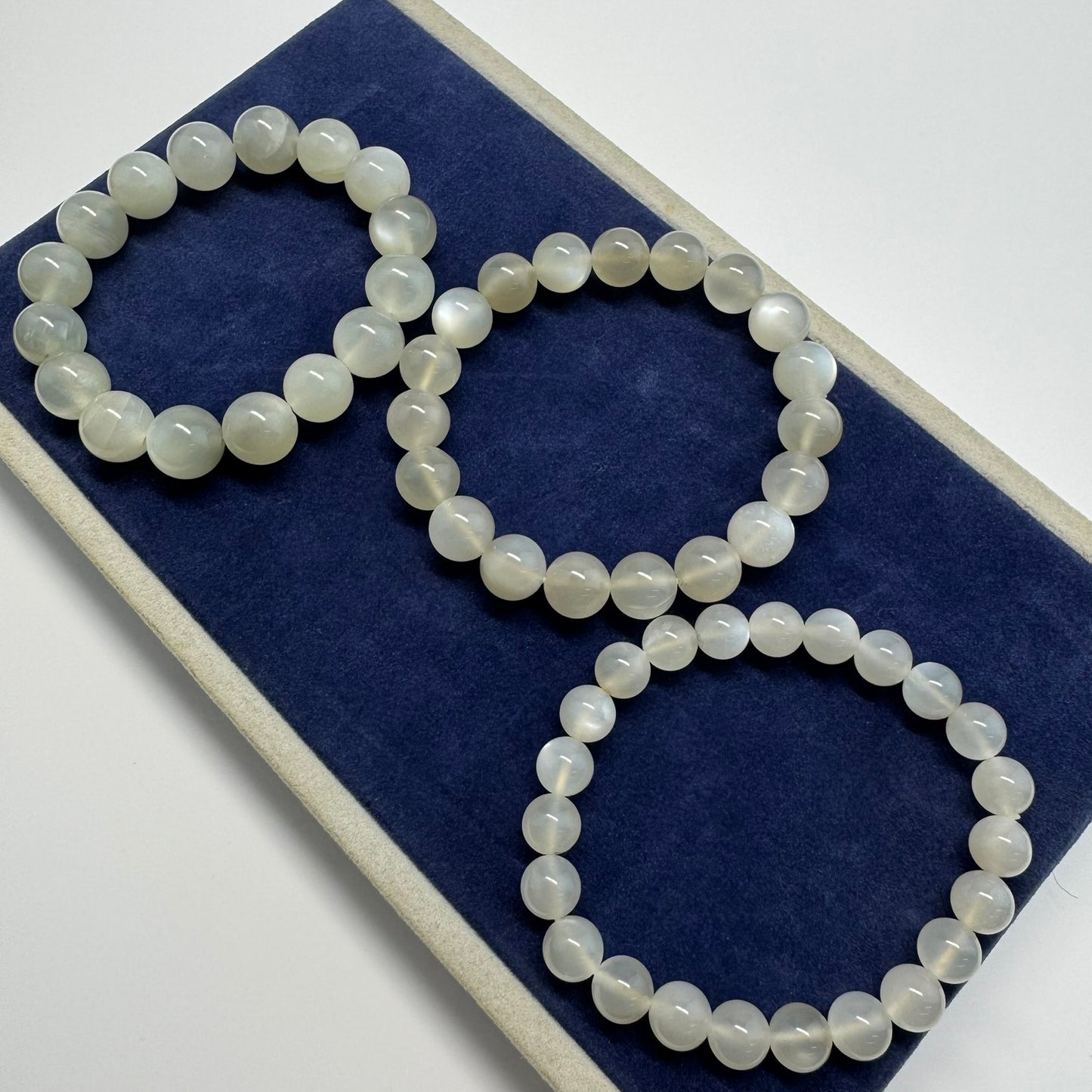White Chocolate Moonstone Beaded Bracelet – Unique Crystal Jewelry - (AAA Quality)