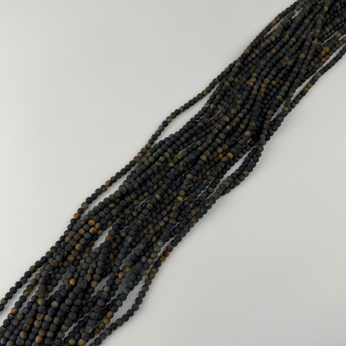 Tiger's Eye Blue Frosted Round Beads (A Quality)