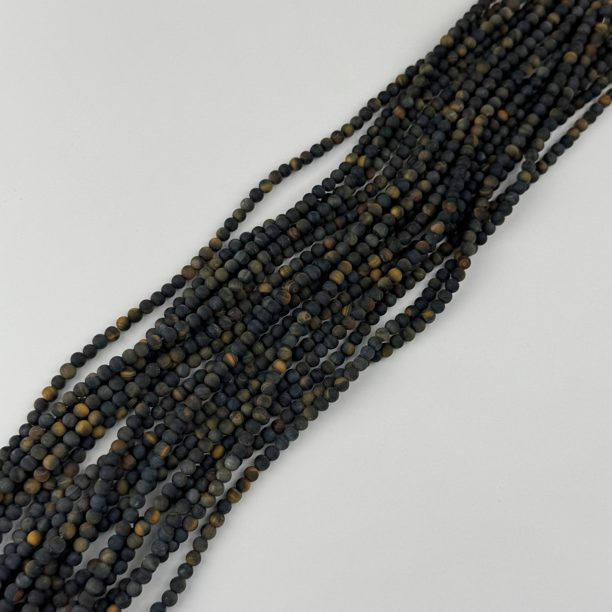 Tiger's Eye Blue Frosted Round Beads (A Quality)