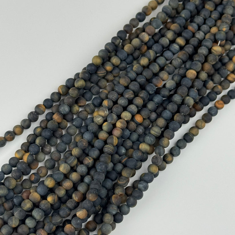 Frosted Matte Round Gemstone Beads