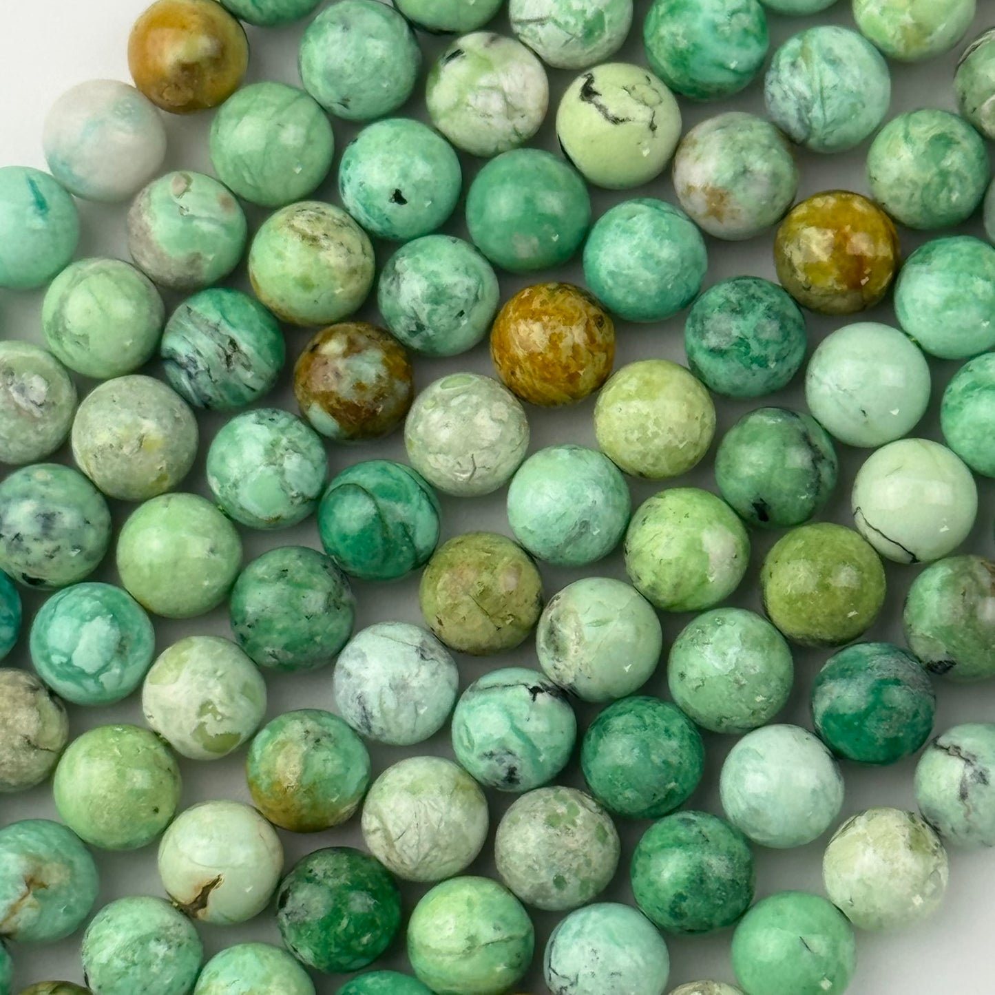 Variscite Beads - Polished Round Beads - (AAA Quality)