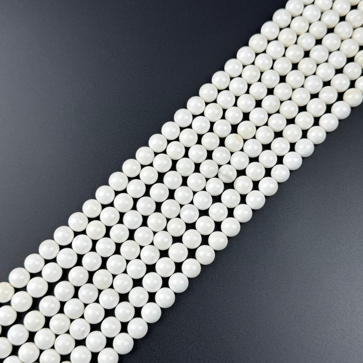 White Shell Mother Of Pearl Polished Round Beads