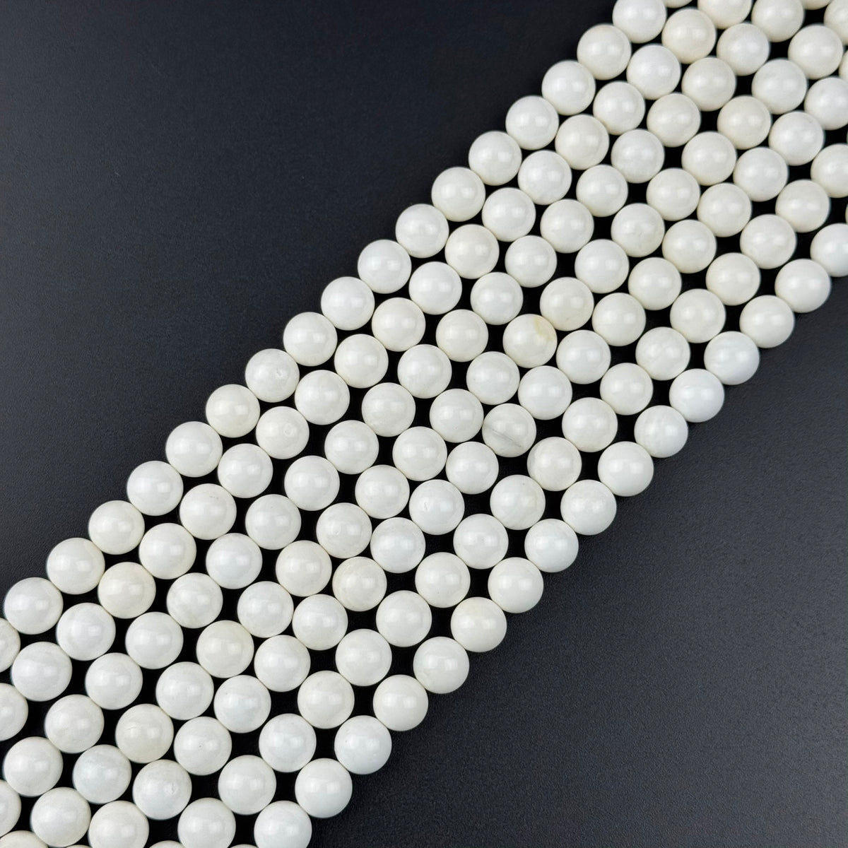 White Shell Mother Of Pearl Polished Round Beads