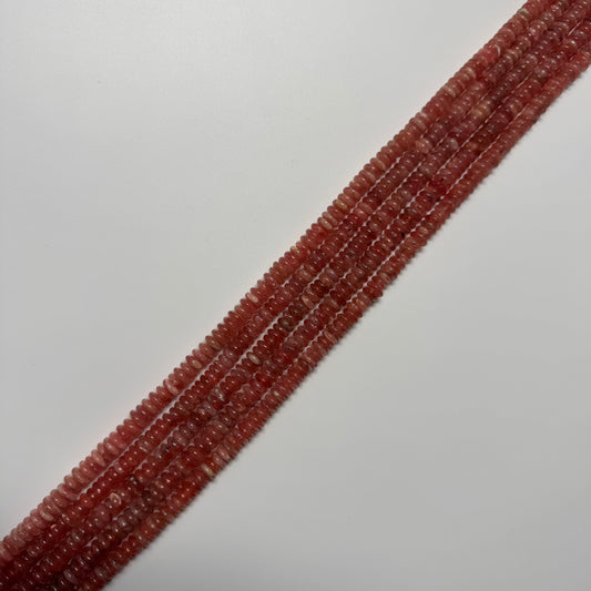 Rhodochrosite Polished Rondelle Gemstone Beads