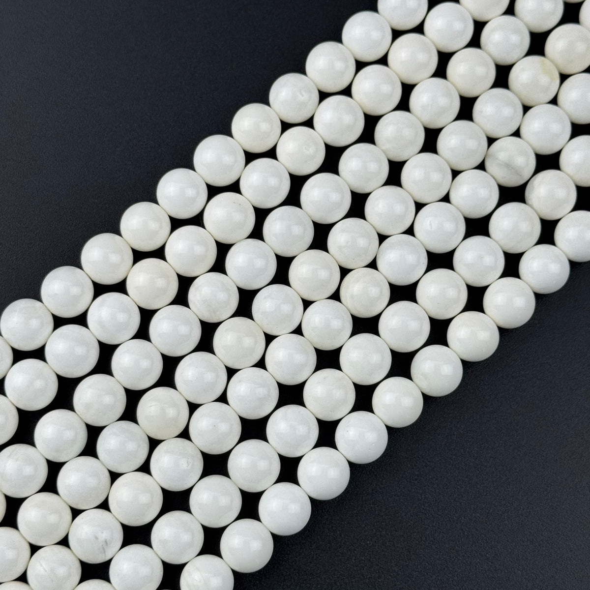 White Shell Mother Of Pearl Polished Round Beads