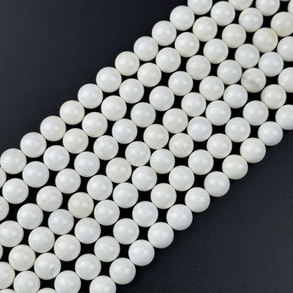 White Shell Mother Of Pearl Polished Round Beads