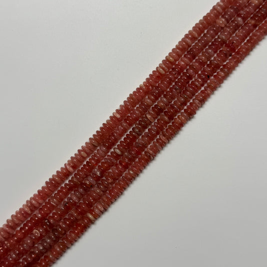 Rhodochrosite Polished Rondelle Gemstone Beads
