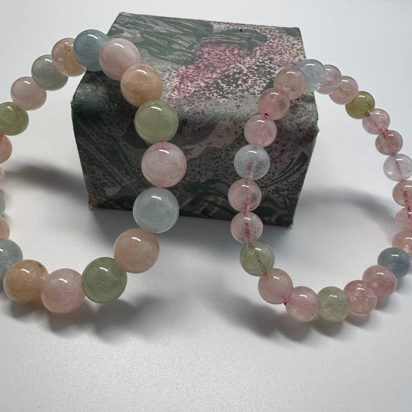 Morganite & Aquamarine Bracelet – Natural Pink & Blue Gemstone Jewelry (AAAA Quality)