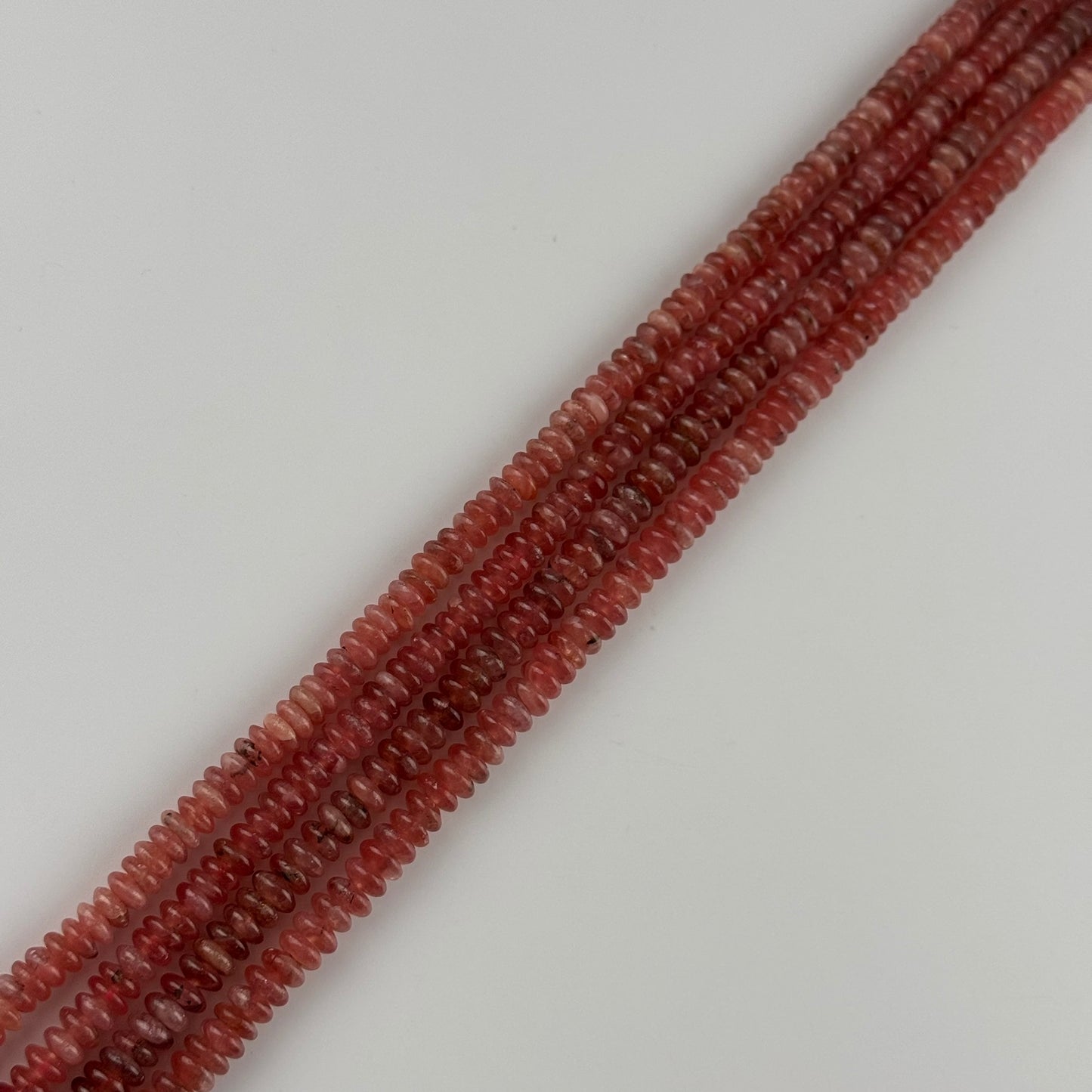Rhodochrosite Polished Rondelle Gemstone Beads