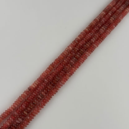 Rhodochrosite Polished Rondelle Gemstone Beads