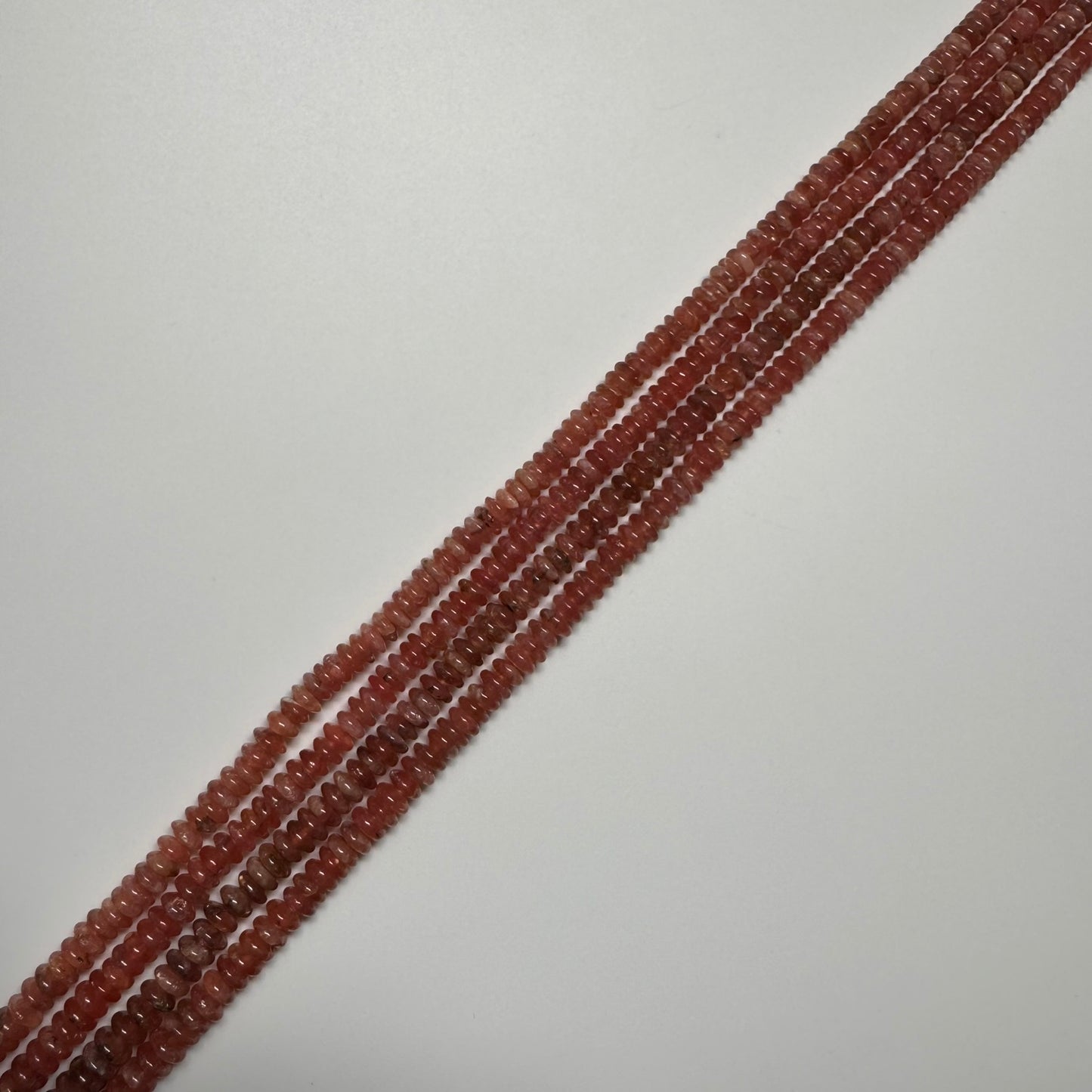 Rhodochrosite Polished Rondelle Gemstone Beads