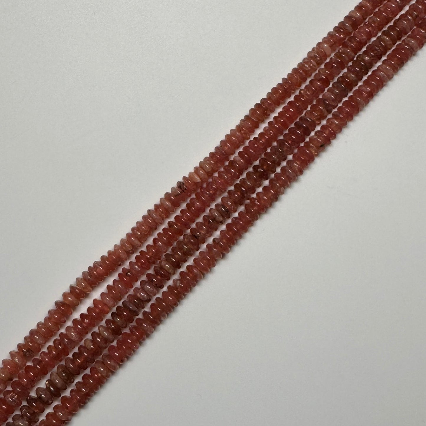Rhodochrosite Polished Rondelle Gemstone Beads