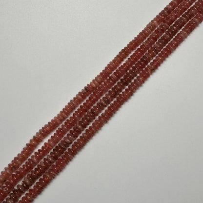 Rhodochrosite Polished Rondelle Gemstone Beads