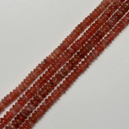 Rhodochrosite Polished Rondelle Gemstone Beads