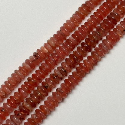 Rhodochrosite Polished Rondelle Gemstone Beads