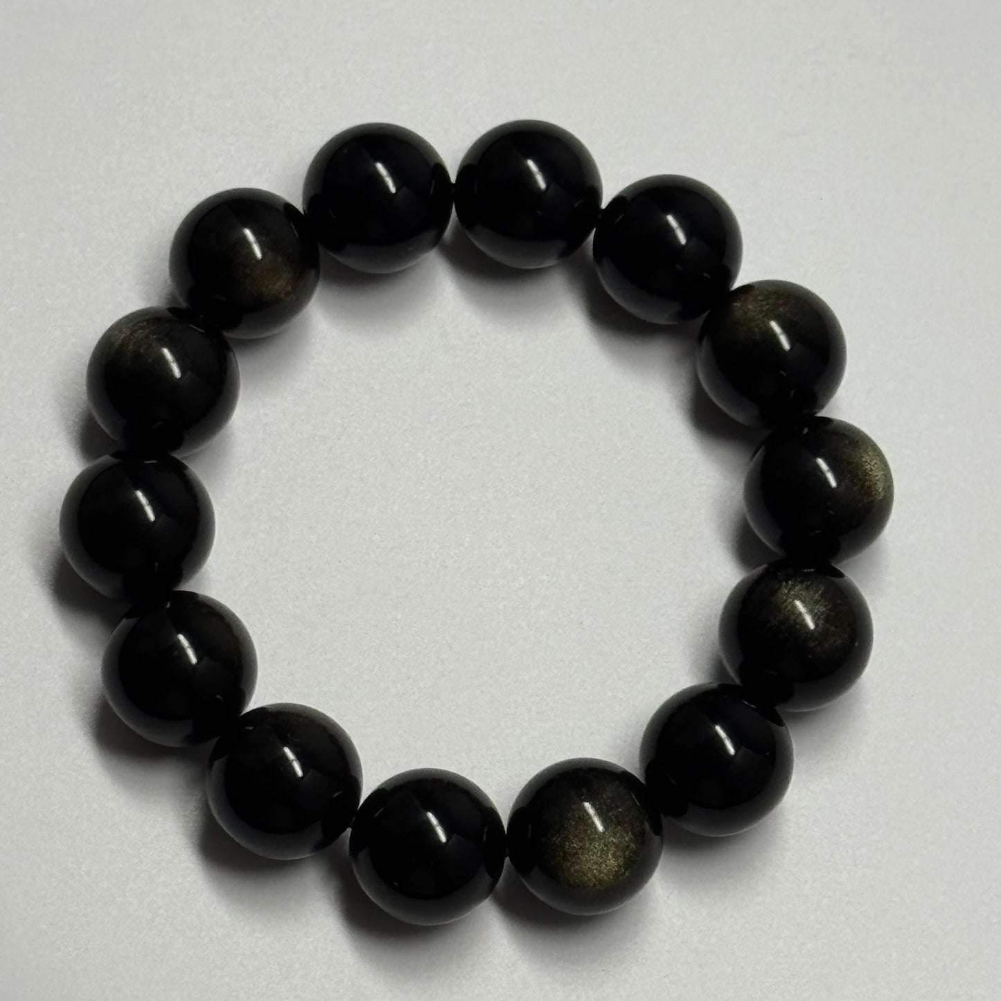 Gold Sheen Obsidian Bracelet – Natural Gemstone Beaded Jewelry - (AAAA Quality)