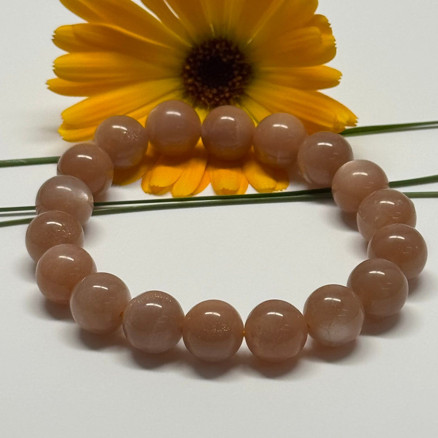 Peach Moonstone/Sunstone Bracelet – Glow of Serenity in Every Wear - (AAA Quality)