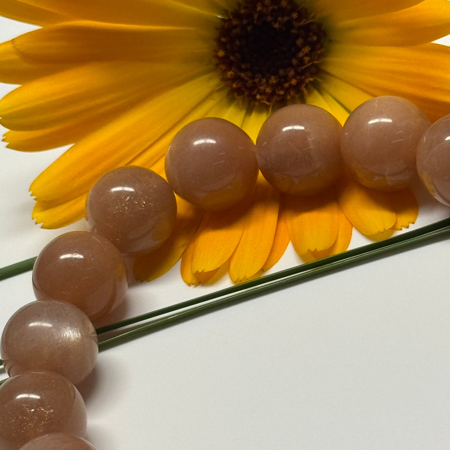Peach Moonstone/Sunstone Bracelet – Glow of Serenity in Every Wear - (AAA Quality)