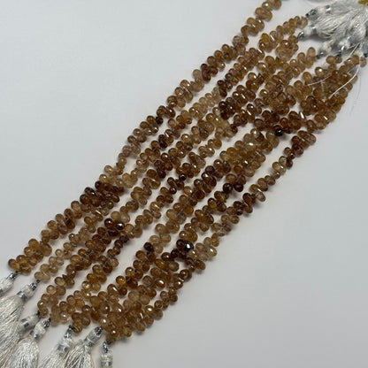 Topaz Faceted Briolette Gemstone Beads (A Quality)