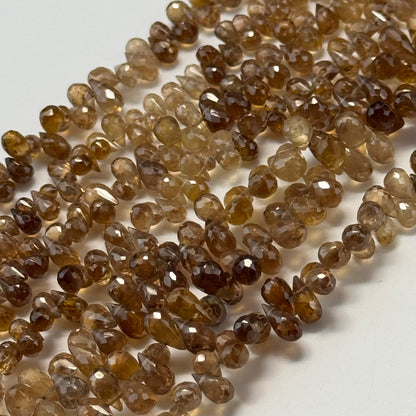 Topaz Faceted Briolette Gemstone Beads (A Quality)