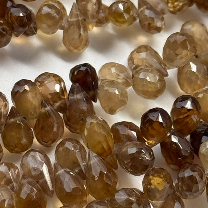 Topaz Faceted Briolette Gemstone Beads (A Quality)