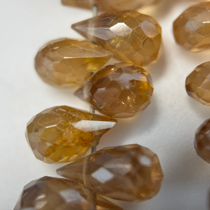 Topaz Faceted Briolette Gemstone Beads (A Quality)