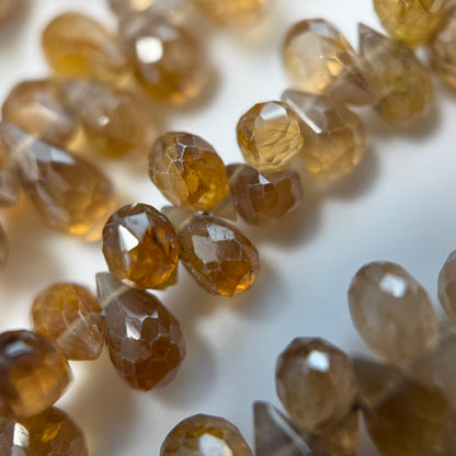 Topaz Faceted Briolette Gemstone Beads (A Quality)