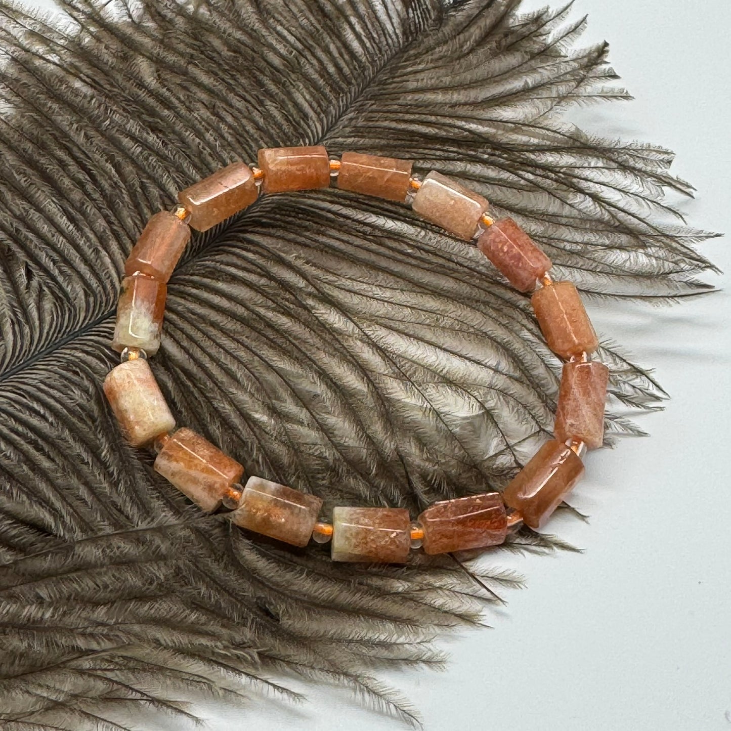 Sunstone Beaded Bracelet – Premium Quality Natural Stone Jewelry - (AA Quality)