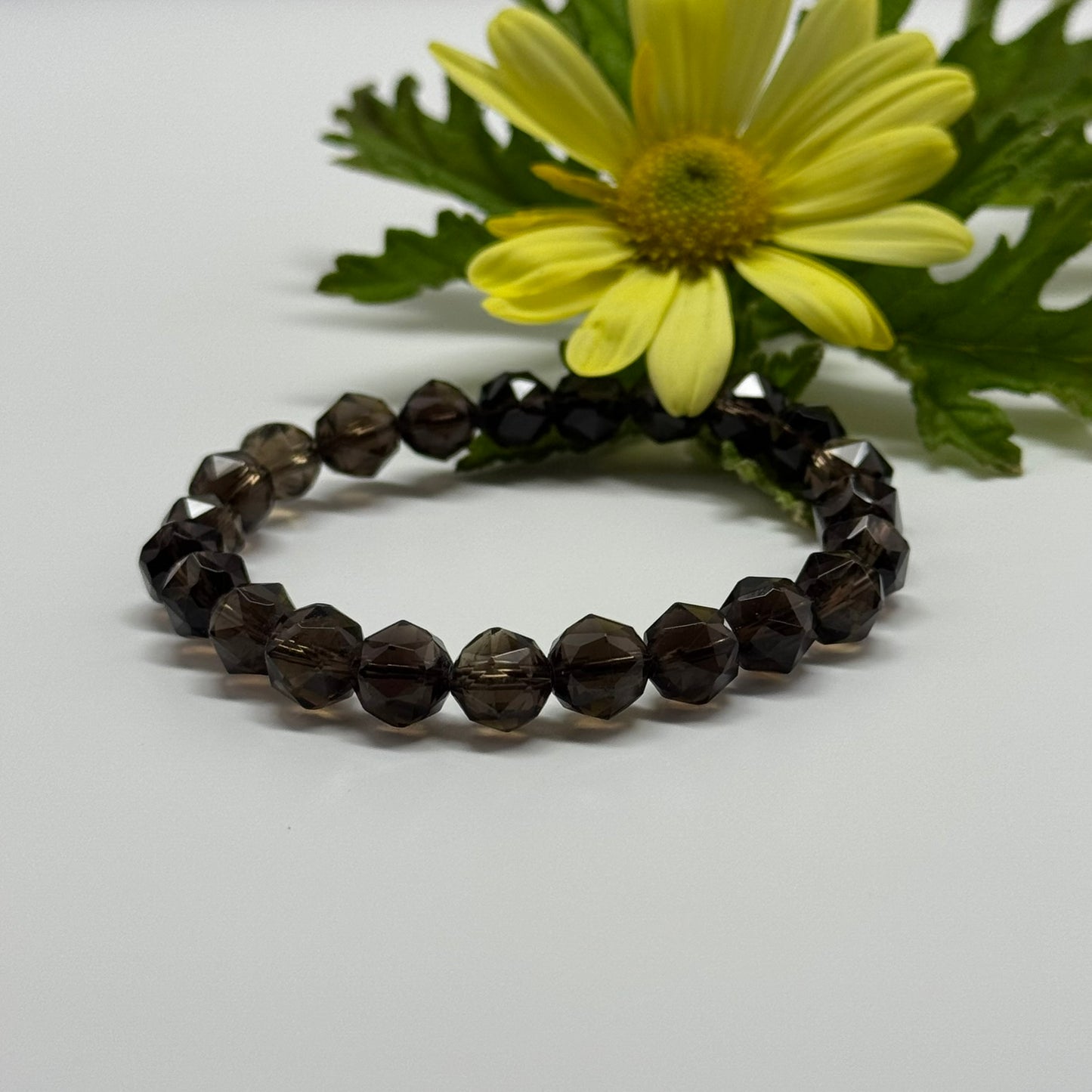 Smoky Quartz Diamond Cut Bracelet – Natural Brown Gemstone Jewelry for Energy & Style - (AAA Quality)