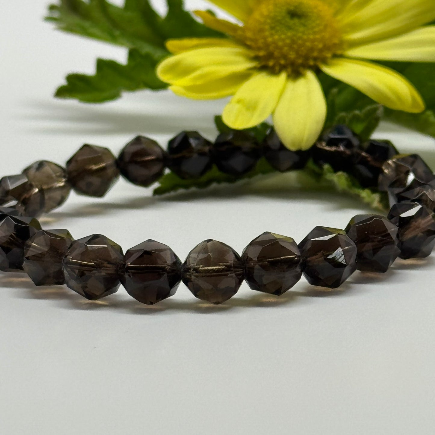 Smoky Quartz Diamond Cut Bracelet – Natural Brown Gemstone Jewelry for Energy & Style - (AAA Quality)