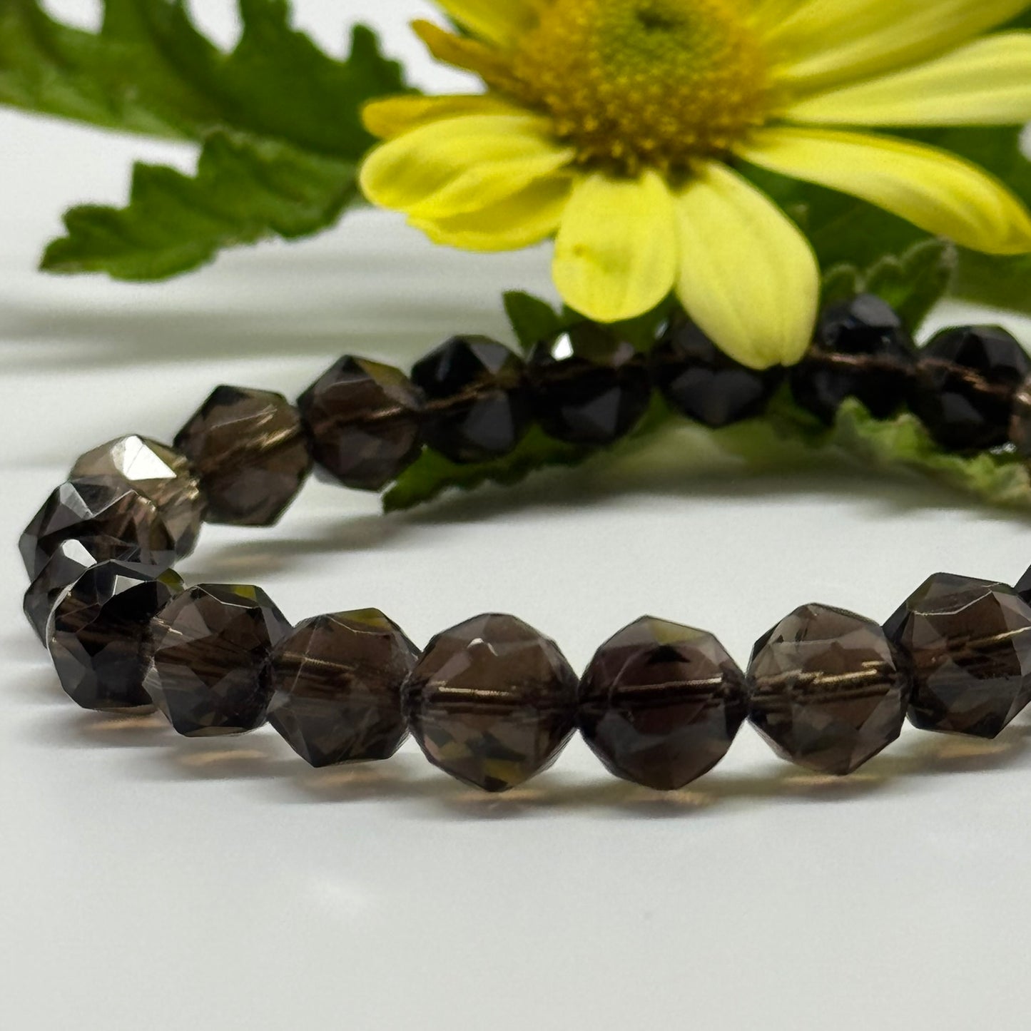 Smoky Quartz Diamond Cut Bracelet – Natural Brown Gemstone Jewelry for Energy & Style - (AAA Quality)
