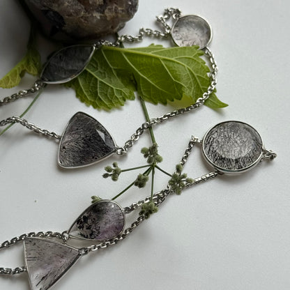 Fancy Japonais Cut Sacred Seven Necklace – 925 Sterling Silver – AAAA Quality