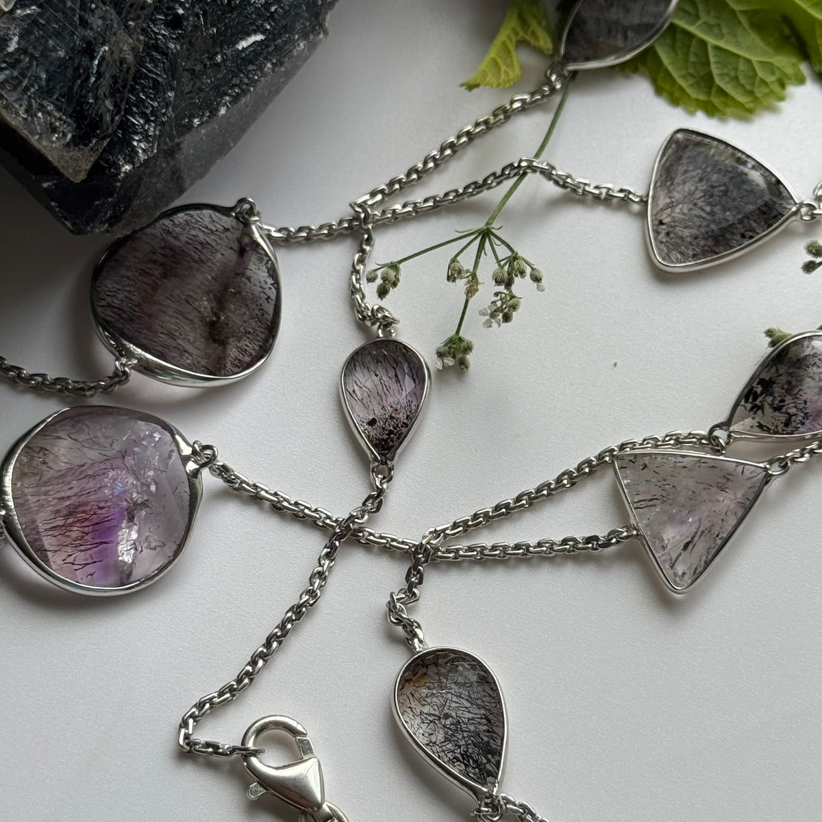 Fancy Japonais Cut Sacred Seven Necklace – 925 Sterling Silver – AAAA Quality