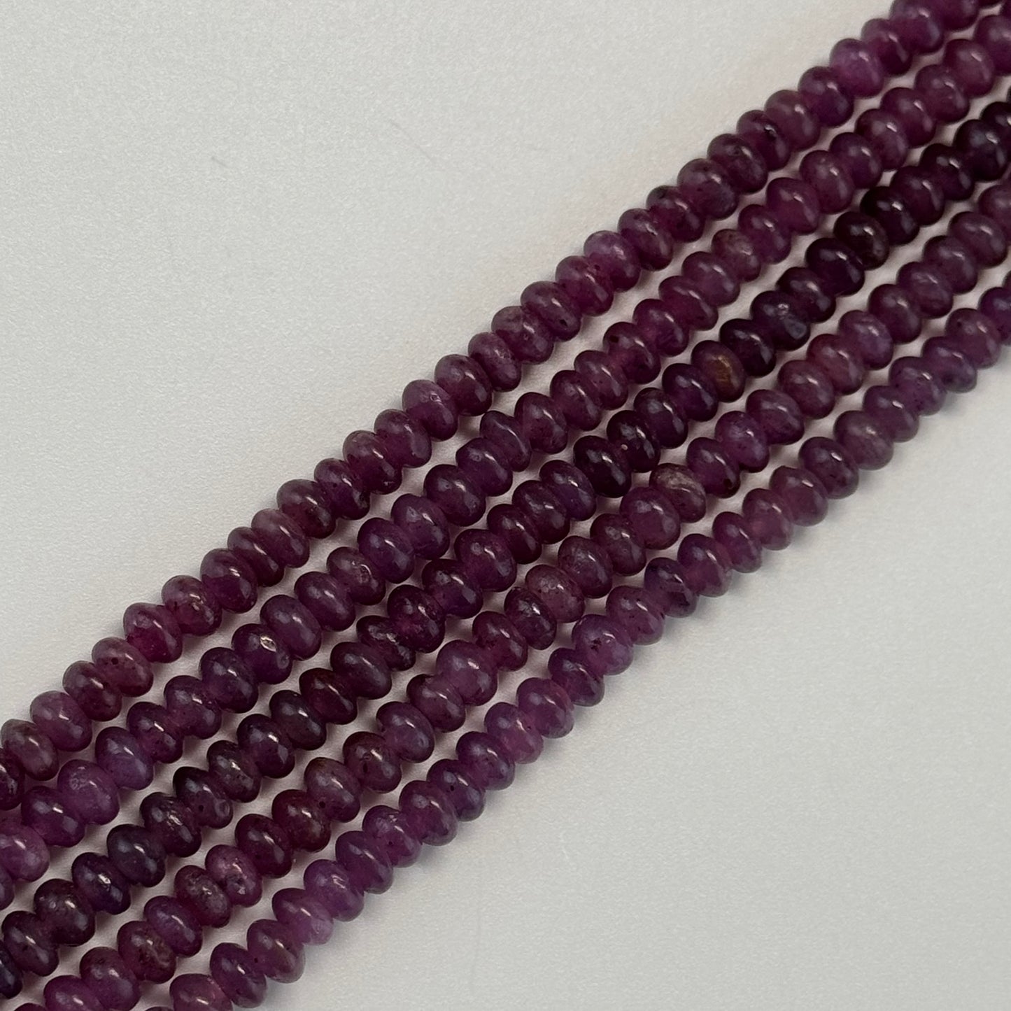 Ruby Smooth Rondelle Stone Beads - (AAA Quality)