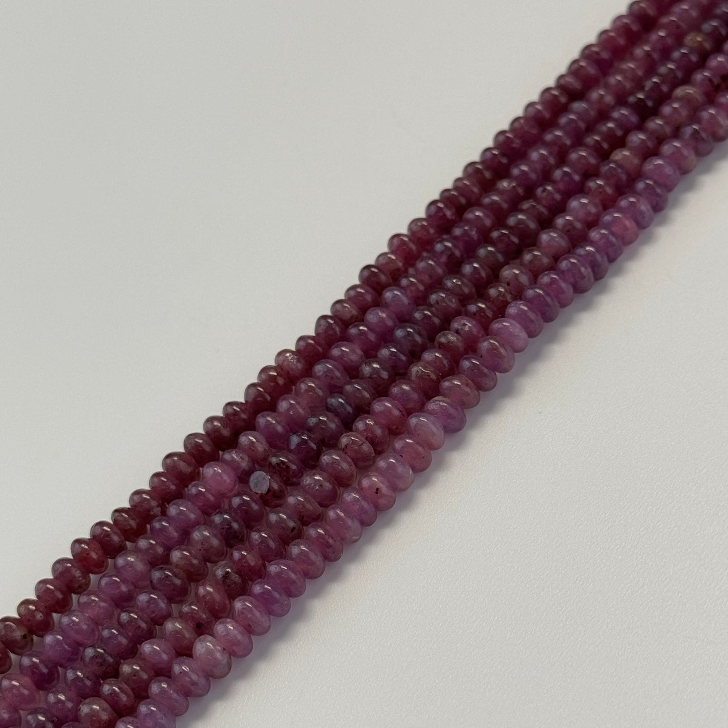 Ruby Smooth Rondelle Stone Beads - (AAA Quality)