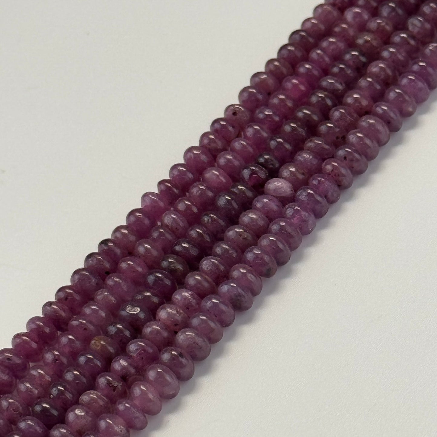 Ruby Smooth Rondelle Stone Beads - (AAA Quality)