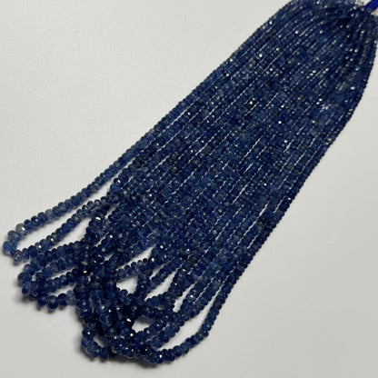 Kyanite Faceted Rondelle Gemstone Beads (AAA Quality)