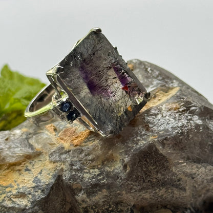 Sacred Seven with Sapphire Ring – 925 Sterling Silver – AAA Quality