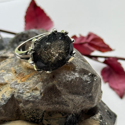 Sacred Seven with Sapphire Ring – 925 Sterling Silver – AAA Quality