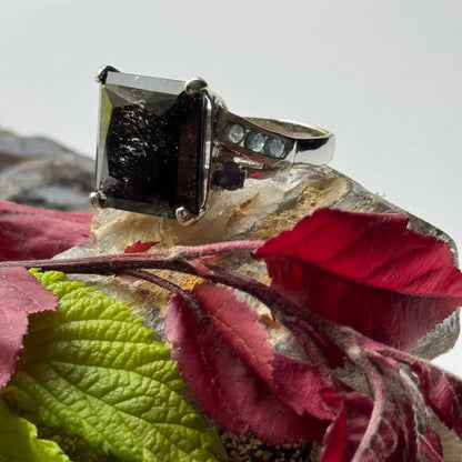 Sacred Seven with Sapphire Ring – 925 Sterling Silver – AAA Quality
