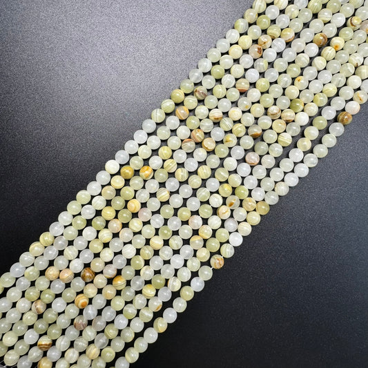 Onyx Stone - Banded Pattern - Round Shape - Polished Finish