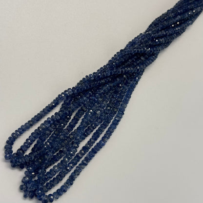 Kyanite Faceted Rondelle Gemstone Beads (AAA Quality)