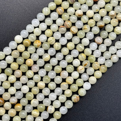 Onyx Stone - Banded Pattern - Round Shape - Polished Finish