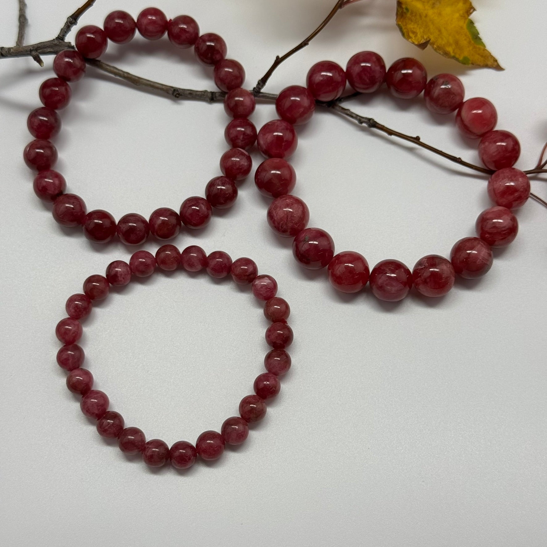 Rare Rhodonite Bracelet – Natural Pink Gemstone Jewelry