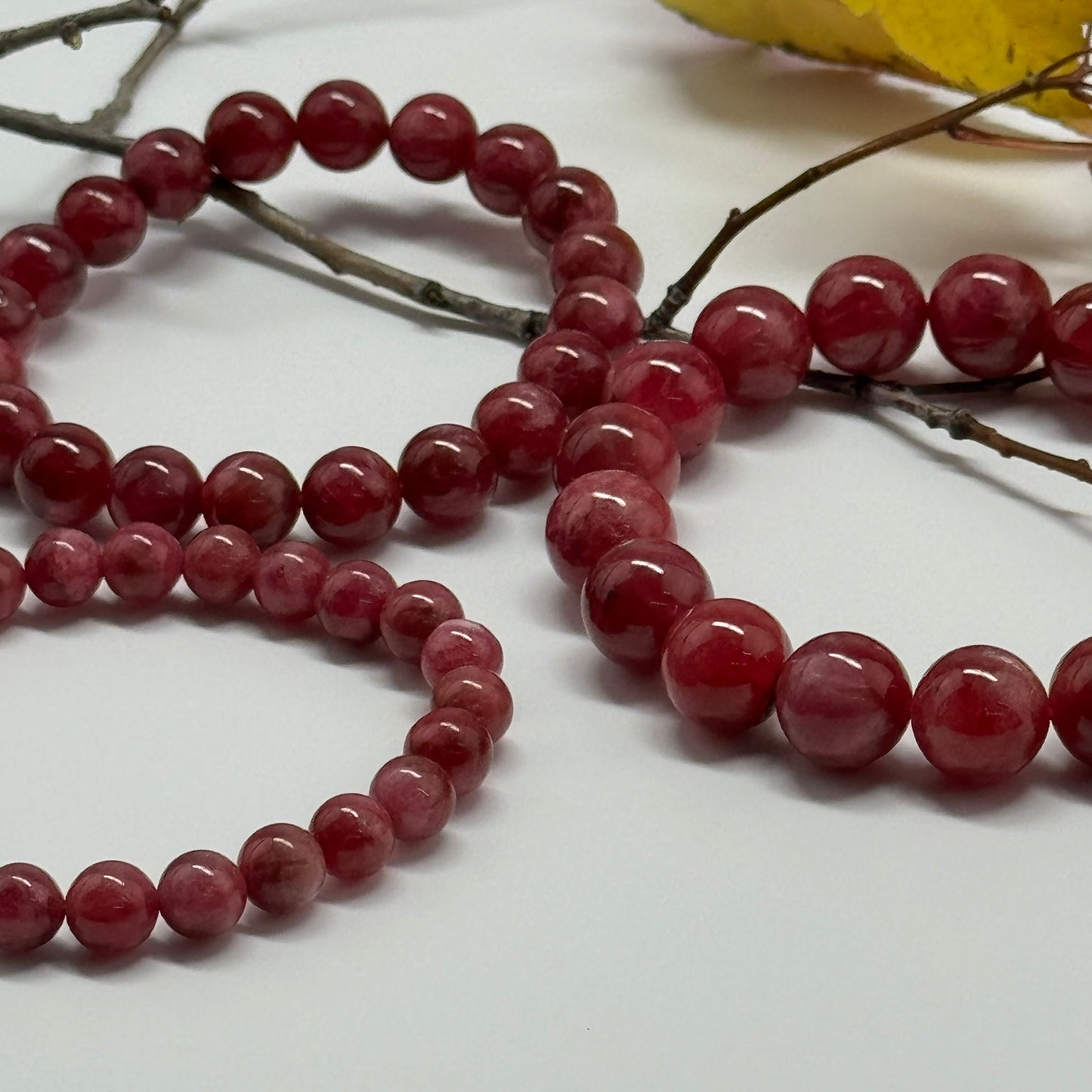 Rare Rhodonite Bracelet – Natural Pink Gemstone Jewelry