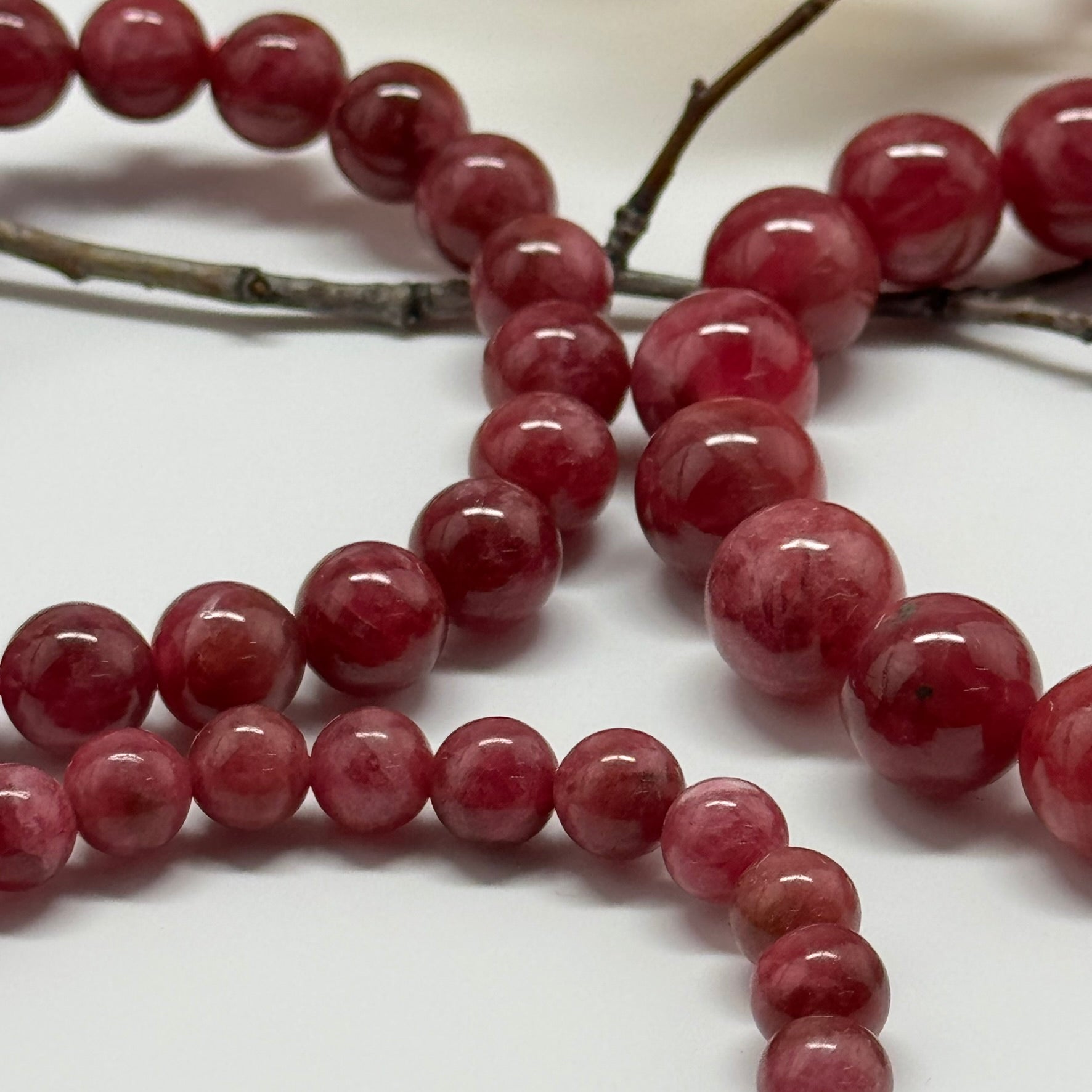 Rare Rhodonite Bracelet – Natural Pink Gemstone Jewelry