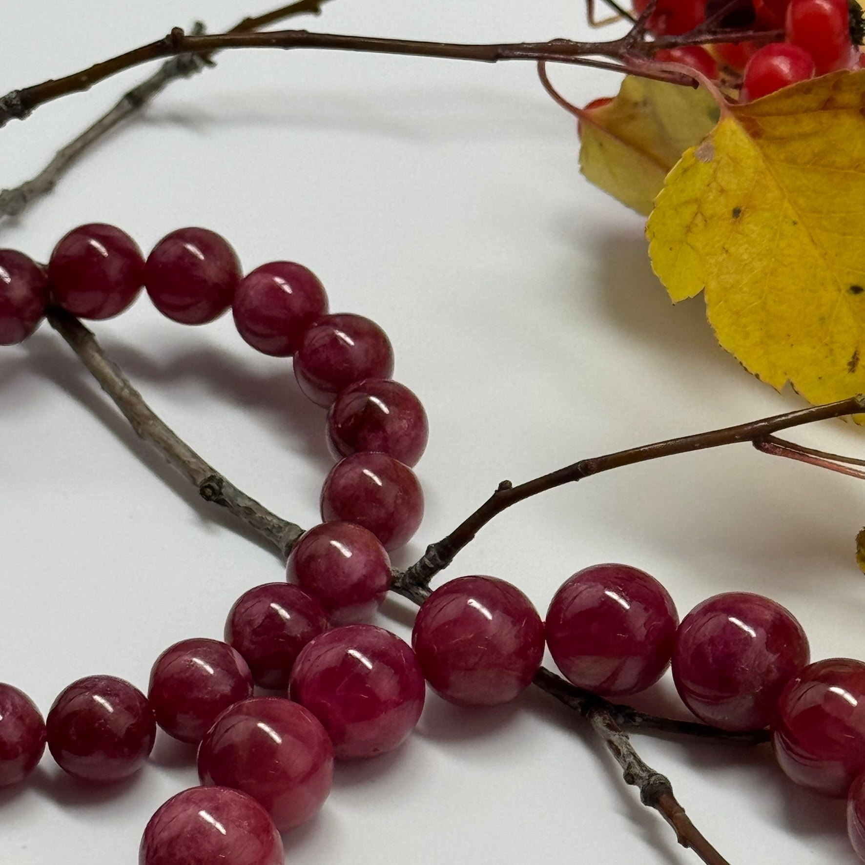 Rare Rhodonite Bracelet – Natural Pink Gemstone Jewelry